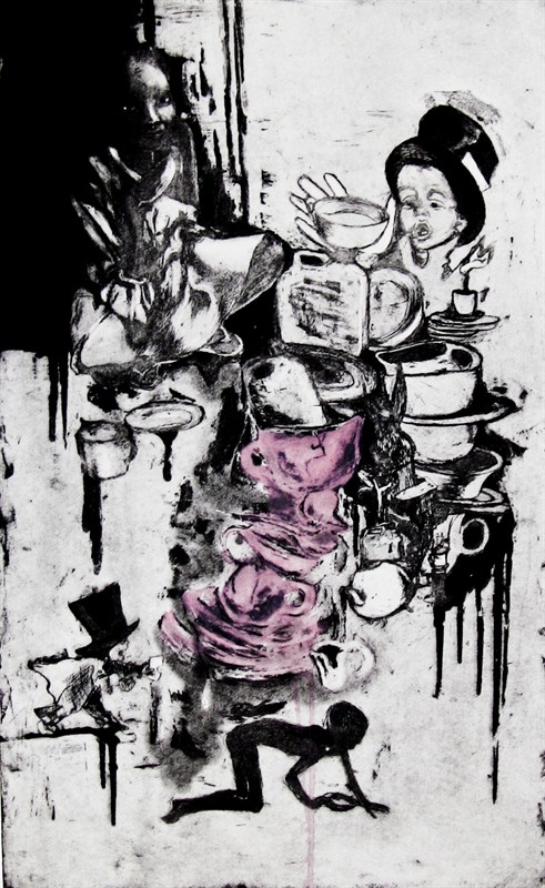 Velvet Zoe Ramos Rosy Skies Velvet Zoe Ramos
Rosy Skies, Lovely Ignorance series, 2012
Etching on Somerset satin paper
H760 x W560 mm