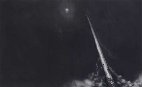 Pip Dickens Space Race: Launch I, 2010 Pip Dickens
Space Race: Launch I, 2010, Charcoal on paper