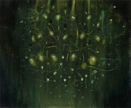 Pip Dickens Chandelier 4, private collector, oil on paper,