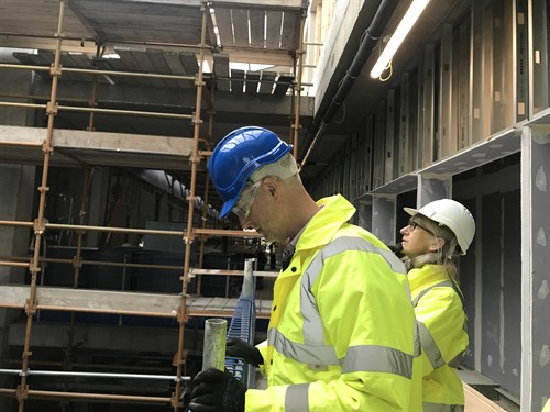 Alexandra Carr at the Technological University Dublin Construction, site-specific, commission, campus, site-visit,