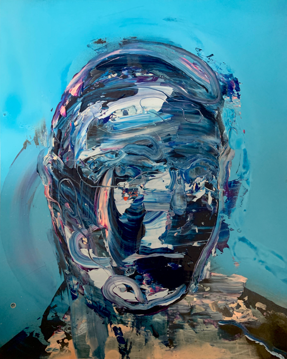 Warren King, St Brendan The Navigator, 2020, acrylic on perspex, H600mm x W750 mm. The Power of Art #42 Warren King 'Transformation'