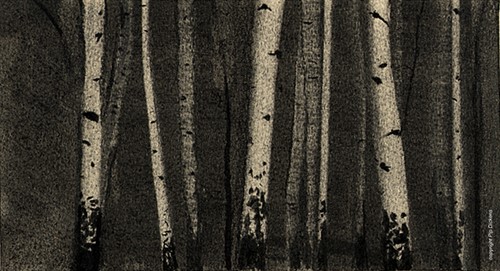 Pip Dickens 2019 Woods, Birch Tree, Spring Highlights, British Museum, Acquisition