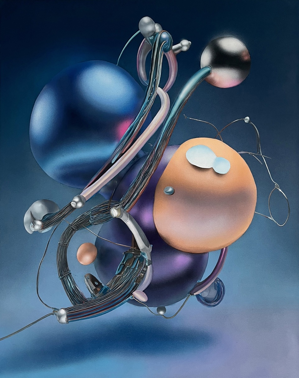 Charley Peters, Good To Go, 2024, acrylic on canvas, H1000 mm x W800 mm. Quantum Imagination - Charley Peters - Artist in Focus - June 2024