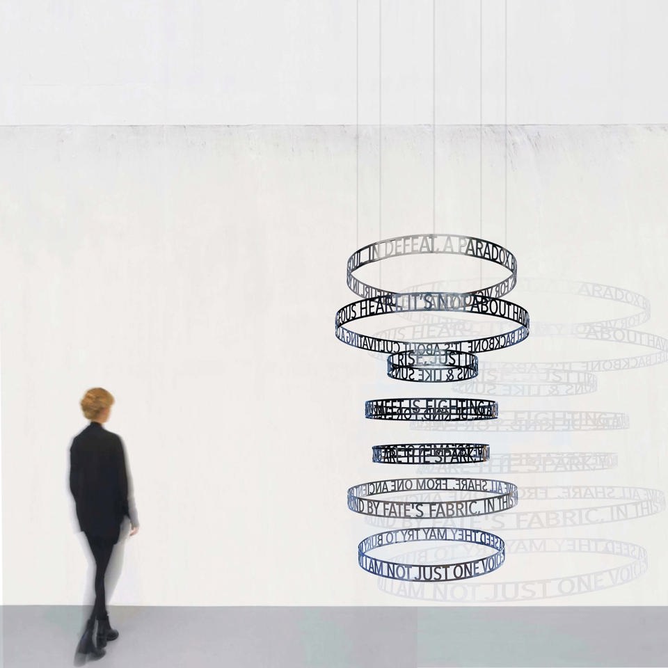 Courtesy and ©Nicola Anthony, I Will Rise, 2023, 7 ring sculptures. The Power of Art #120 Nicola Anthony 'I Will Rise'