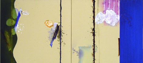 Hanibal Srouji, Cage Bleu, painting.